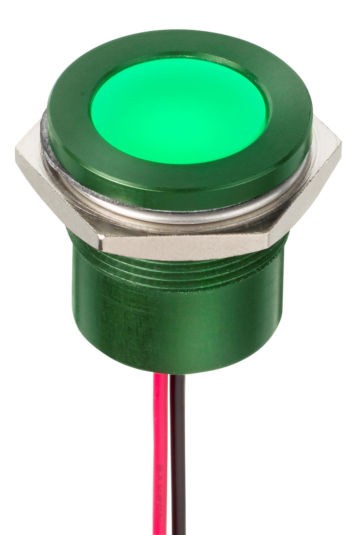 Q22F5AGXXSG220E Apem LED Panel Mount Indicator Green 220 VAC