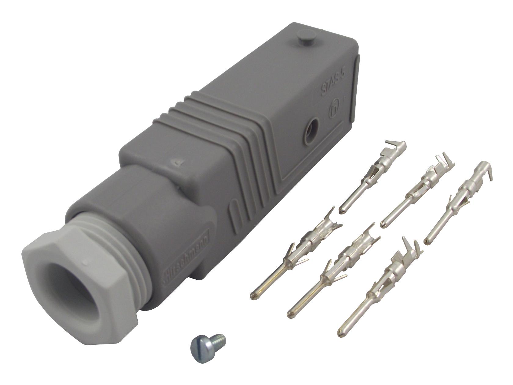 STAS5 Hirschmann Rectangular Power Connector, 5+E, 5 Contacts