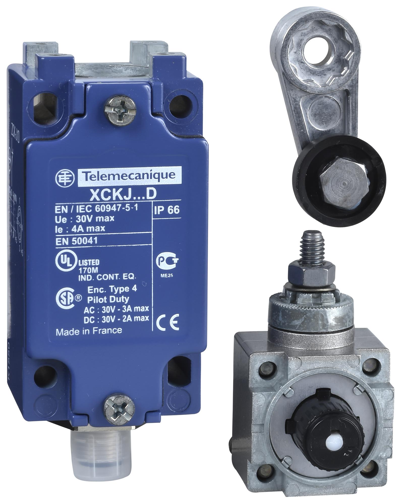 XCKJ10513D SCHNEIDER ELECTRIC, Limit Switch, Roller Lever, 3 A, 50 V, 0.23 N-m, OsiSense XCKJ | Farnell Nederland XCKJ10513D SCHNEIDER ELECTRIC, Limit Switch, Roller Lever, 3 A, 50 V, 0.23 N-m, OsiSense XCKJ | Farnell Nederland
