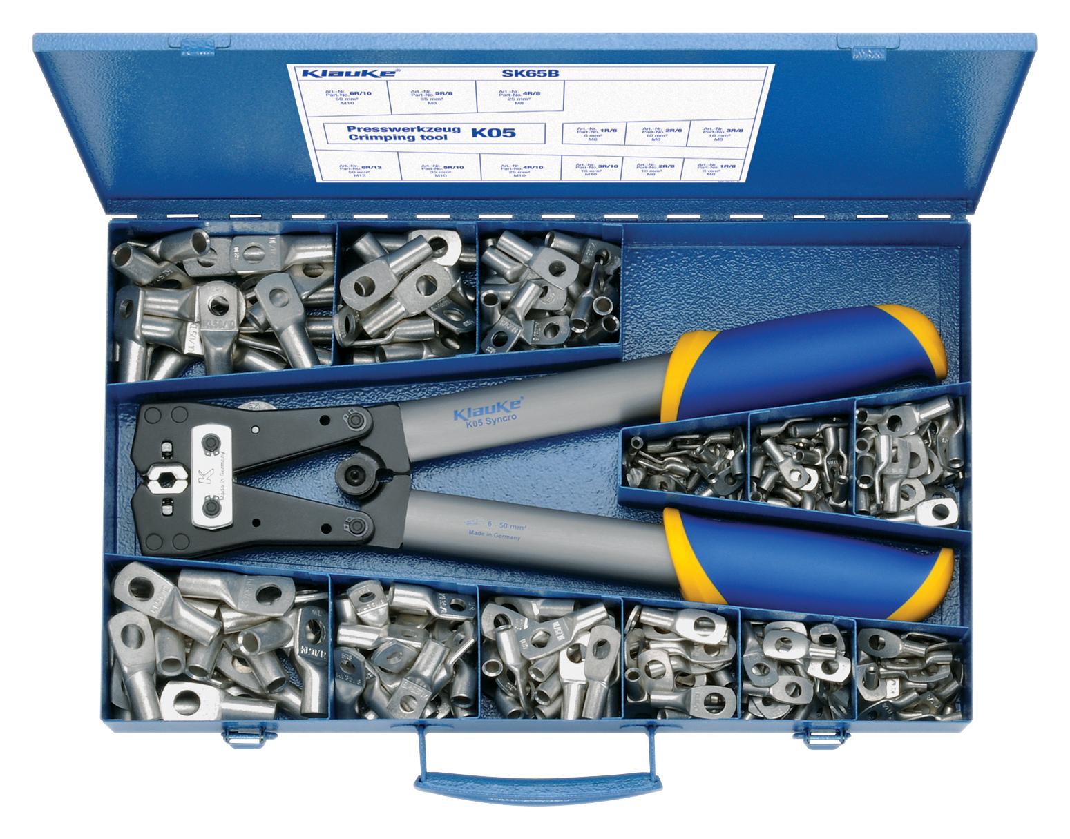 Sk65b Gustav Klauke Connector Accessory Tubular Cable Lug Assortment Box 7359