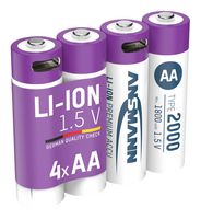 Li-Ion Battery with USB Charging port - AA, AAA, C, D, and 9V Batteries