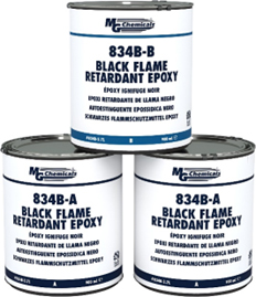 834B-2.7L Potting Compound, Thermally Conductive, Flame Retardant, 2 Part Epoxy, Can, Black, 2.7 