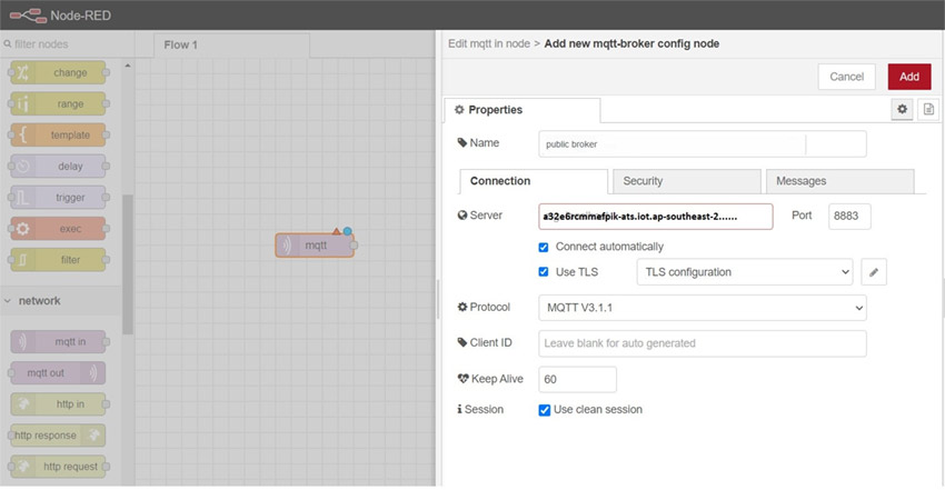 Adding AWS server address